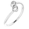 Sterling Silver Round Two-Stone Ring Mounting