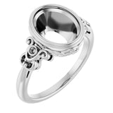 Palladium10x8 mm Oval Ring Mounting