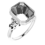 Palladium11x9 mm Emerald Ring Mounting