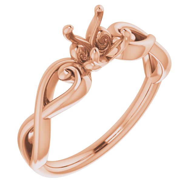 14K Rose5.5 mm Round Ring Mounting