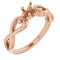 18K Rose4.4 mm Round Ring Mounting