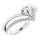 Platinum 1/6 CTW Natural Diamond Semi-Set Negative Space Ring