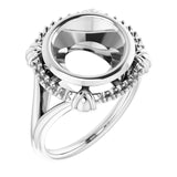 18K White10 mm Round Ring Mounting