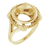 14K Yellow10 mm Round Ring Mounting