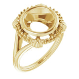 14K Yellow9 mm Round Ring Mounting