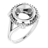 18K White8.8 mm Round Ring Mounting