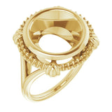18K Yellow12 mm Round Ring Mounting