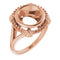 18K Rose9.4 mm Round Ring Mounting