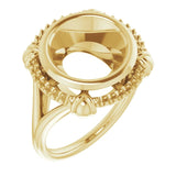 18K Yellow11 mm Round Ring Mounting