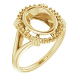 18K Yellow9x7 mm Oval Ring Mounting