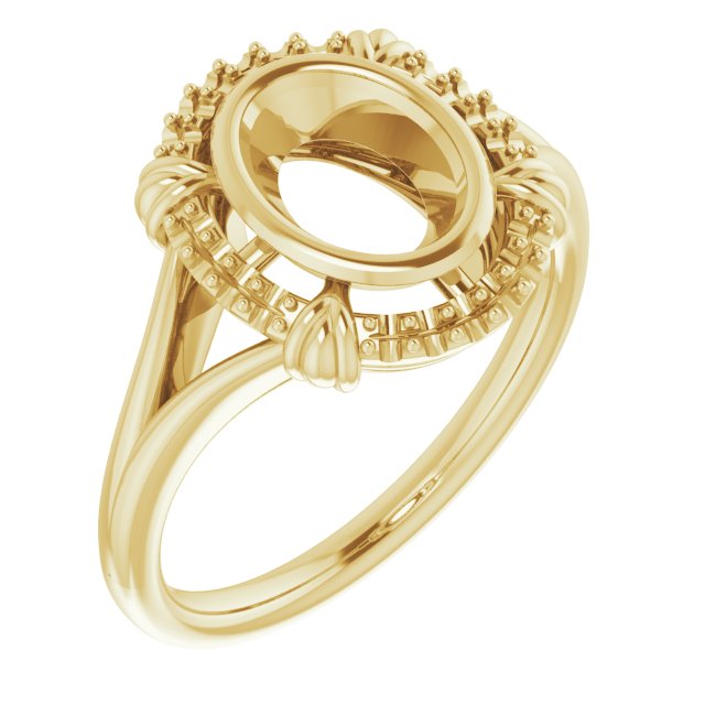 10K Yellow8x6 mm Oval Ring Mounting