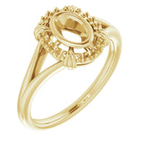 18K Yellow6x4 mm Oval Ring Mounting