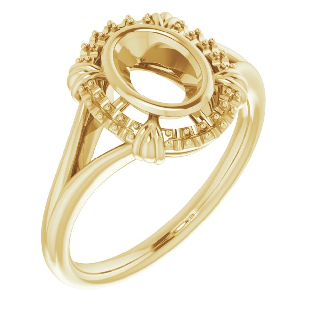 10K Yellow7x5 mm Oval Ring Mounting