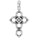 Platinum 2 mm Round Cross Pendant Mounting