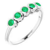 Sterling Silver Natural Emerald Ring