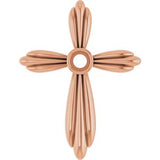 14K Rose 2.5 mm Round Bezel-Set Cross Pendant Mounting