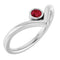 Platinum Lab-Grown Ruby Bezel-Set V Ring