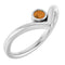 Sterling Silver Natural Citrine Bezel-Set V Ring
