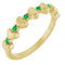 14K Yellow Natural Emerald Heart Stackable Ring