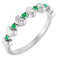 14K White Natural Emerald Heart Stackable Ring