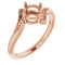 14K Rose6 mm Round Ring Mounting