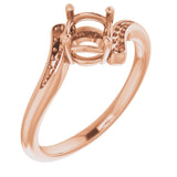 10K Rose5.8 mm Round Ring Mounting