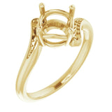 18K Yellow7.4 mm Round Ring Mounting