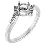 14K X1 White5.2 mm Round Ring Mounting
