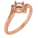 18K Rose5.2 mm Round Ring Mounting