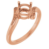 10K Rose6.5 mm Round Ring Mounting