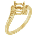 14K Yellow6.5 mm Round Ring Mounting
