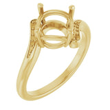 18K Yellow8 mm Round Ring Mounting