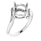 14K White9 mm Round Ring Mounting