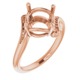 14K Rose9 mm Round Ring Mounting