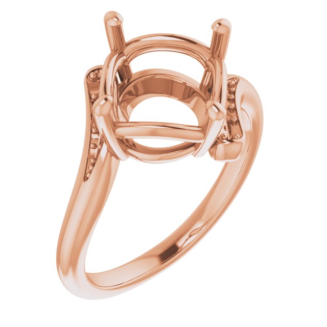 10K Rose10 mm Round Ring Mounting