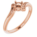 10K Rose4.1 mm Round Ring Mounting