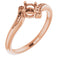 14K Rose4.1 mm Round Ring Mounting