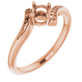 18K Rose4.4 mm Round Ring Mounting