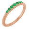 14K Rose Natural Emerald Stackable Ring