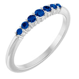 Platinum Natural Blue Sapphire Stackable Ring