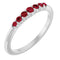 14K White Natural Ruby Stackable Ring
