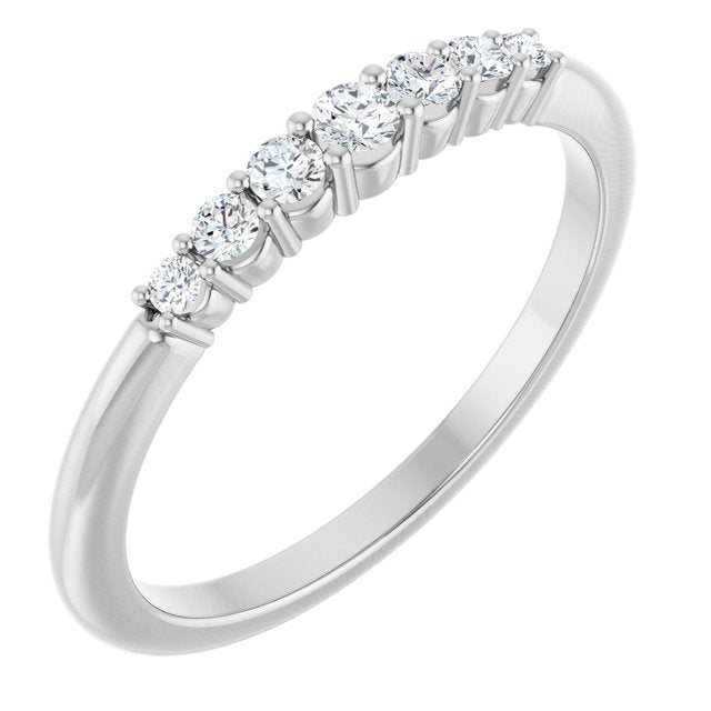 14K White 1/6 CTW Natural Diamond Stackable Ring