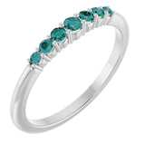 Platinum Natural Alexandrite Stackable Ring