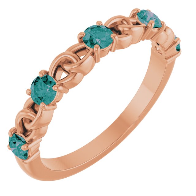 14K Rose Natural Alexandrite Stackable Ring