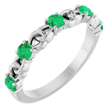 Platinum Lab-Grown Emerald Stackable Ring
