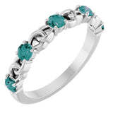 Platinum Lab-Grown Alexandrite Stackable Ring