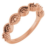 14K Rose Accented Stackable Ring Mounting