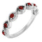 Platinum Natural Mozambique Garnet Stackable Ring