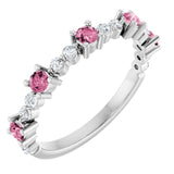 Platinum Natural Pink Tourmaline & 1/6 CTW Natural Diamond Ring
