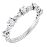 Platinum Natural White Sapphire & 1/6 CTW Natural Diamond Ring